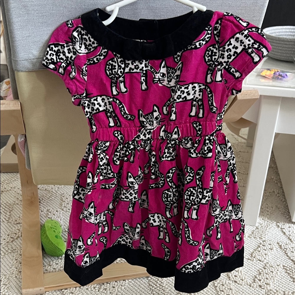 Gymboree 12-18mo Pink Cat Print Dress